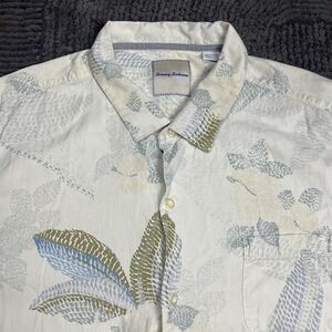 Tommy Bahama Men's 3XL Silk Hawaiian Shirt Short Sleeve Floral  Aloha Button Up